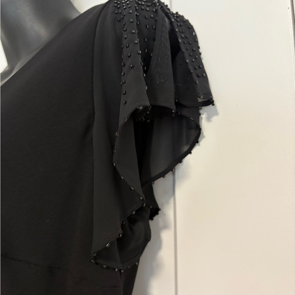 Vintage‎ Jessica Black Cocktail Midi Beaded Dress Size 12 - Picture 7 of 14